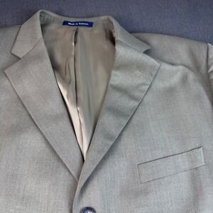 Alan Flusser Super100s Wool Suit Jacket Mens Size 48R Light Gray Single Breasted